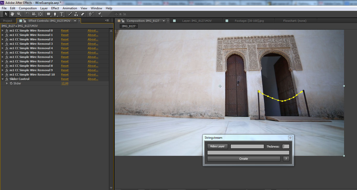 Screenshot of the slider + effects
